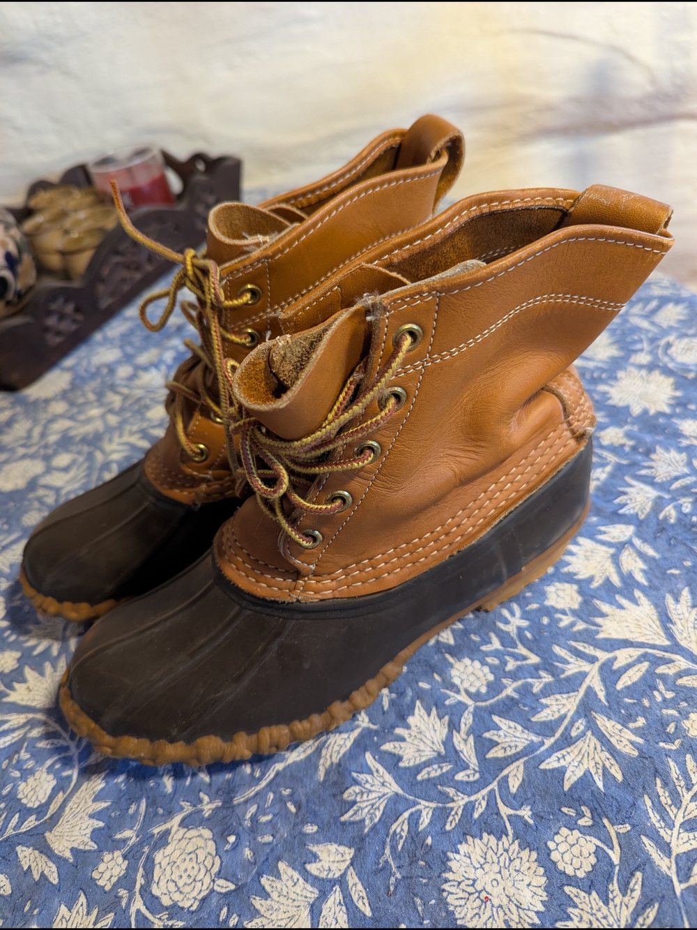 L.L. Bean Brown Leather and Black Rubber Duck Boots - Picture 3 of 7